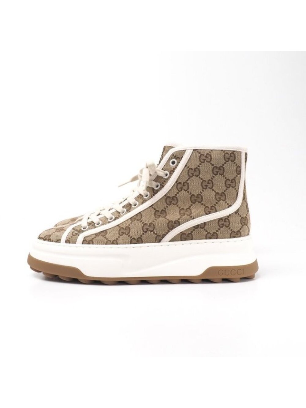 Gucci Tennis 1977 Sneakers Size 7 Shoes GG Pattern High Cut Thick - Picture 3 of 9